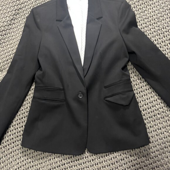 🖤 Express Editor Fitted One Button Blazer - Black - Size 12 - Picture 8 of 8